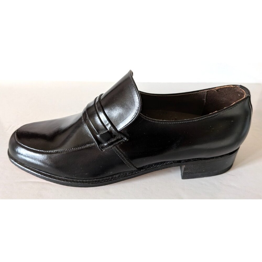 Status Men's Real Leather Penny Loafer Shoes Black Dress Slip-On NWT Size 8 1/2